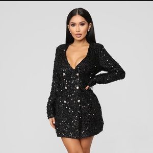 Not Afraid To Sparkle Dress - Black